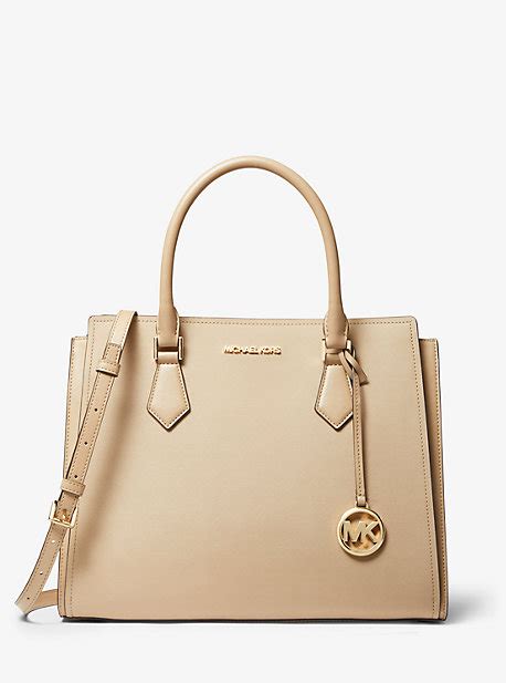 michael kors hope large saffiano leather satchel natural one size|Hope Large Color.